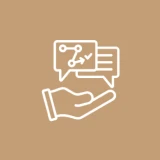 Data discussion illustration on brown background