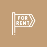 For rent sign on brown background